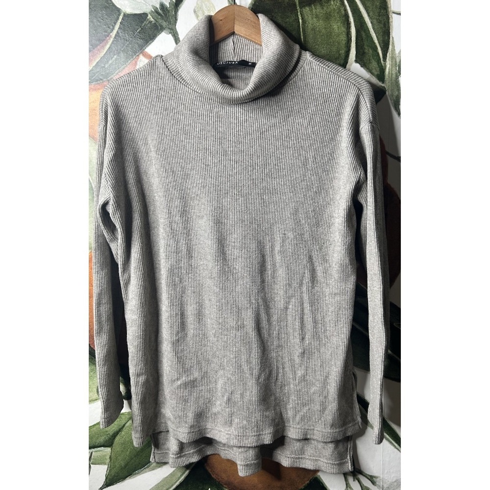 Decjuba Womens Medium Jumper Sweater Turtle Neck Ribbed Pullover Sweater Viscose